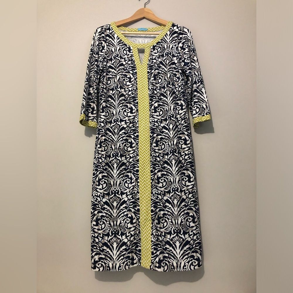 J McLaughlin Ayala Dress Catalina Cloth Women’s Medium 3/4 Length Midi Sheath